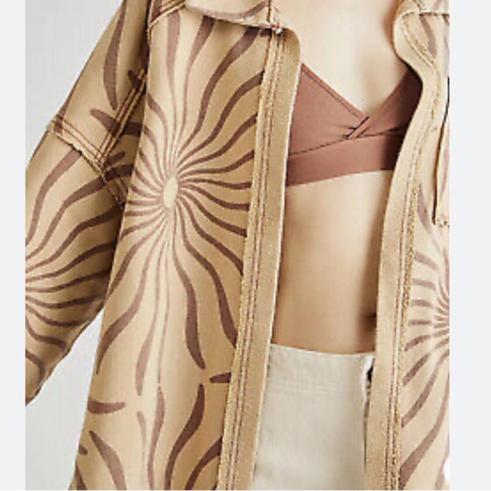 Free People Dylan Shirt Jacket with Sunburst Design